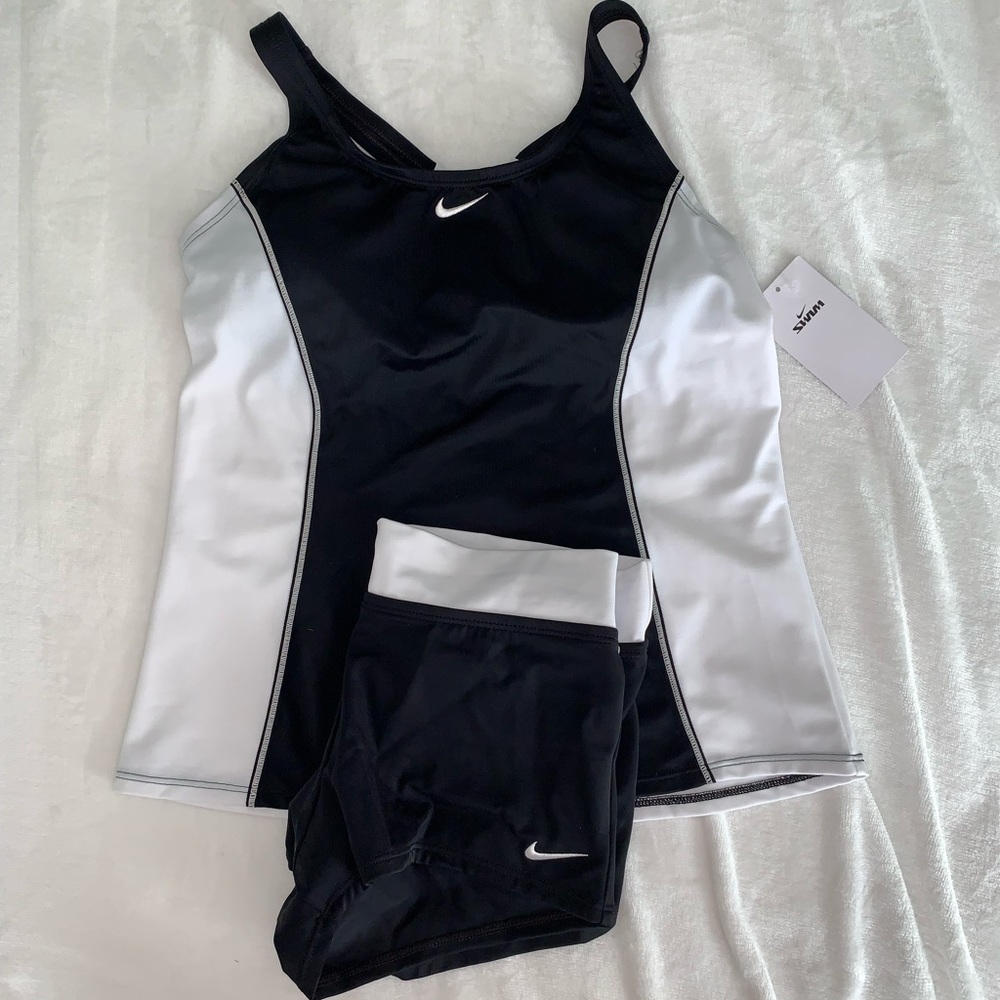 Nike Black and white tankini set size medium